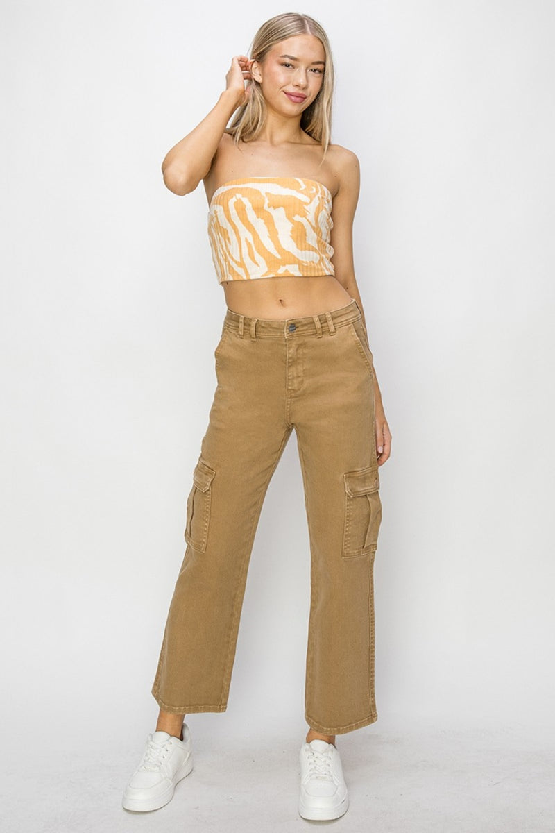 Risen Full Size High Rise Cargo Jeans (Online Only/ Ships from USA)