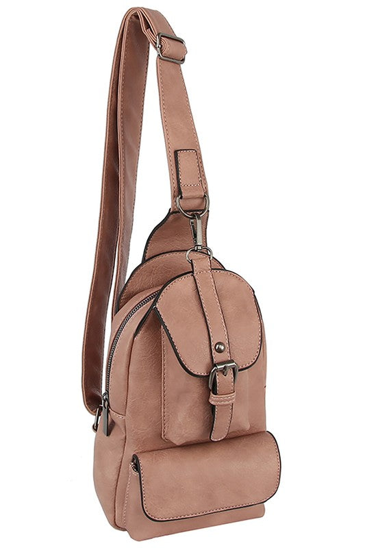 Buckle Pocket Sling Bag Backpack  (Online Only)
