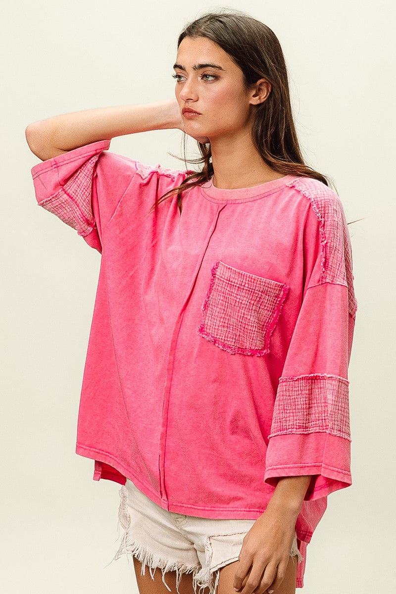 High-Low Washed T-Shirt (Online Only/Ships from USA)