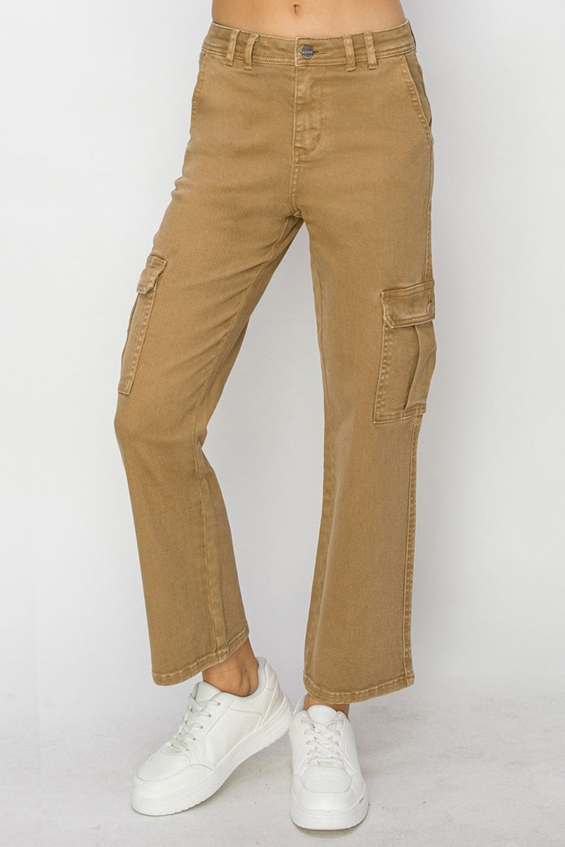 Risen Full Size High Rise Cargo Jeans (Online Only/ Ships from USA)