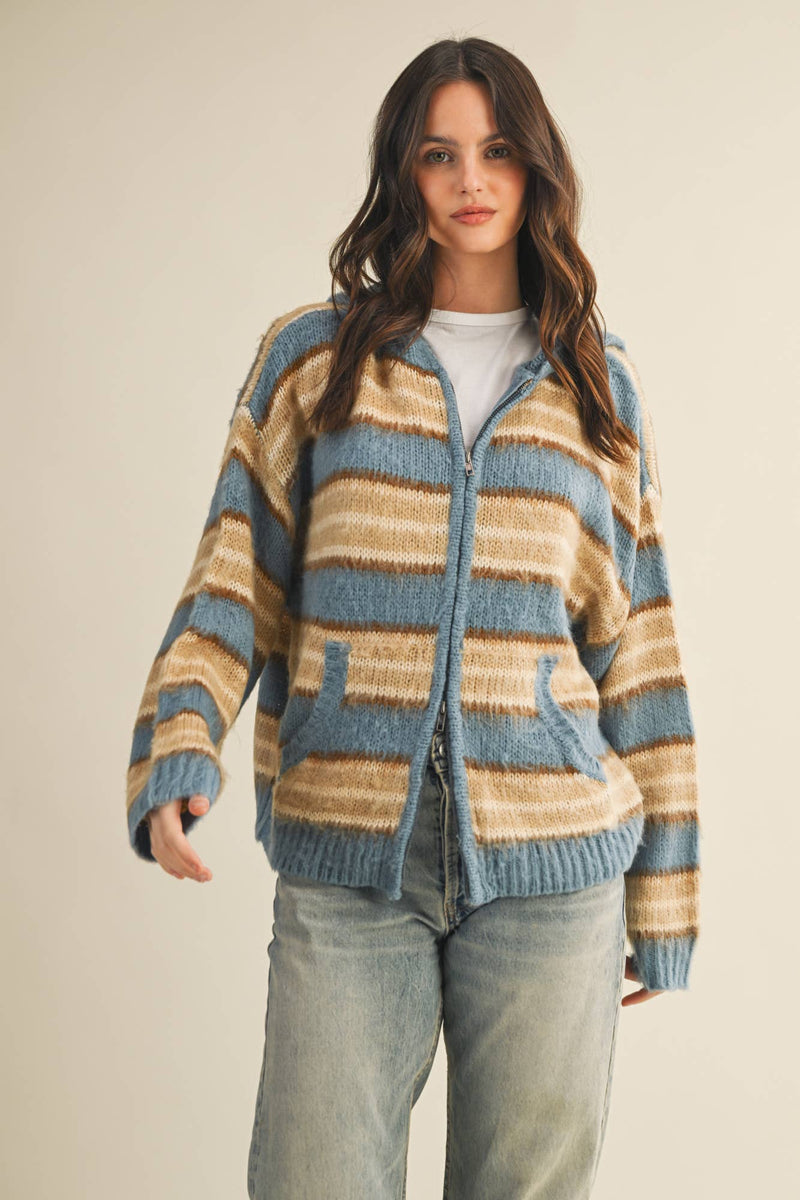 SWEATER HOOD ZIP UP JACKET