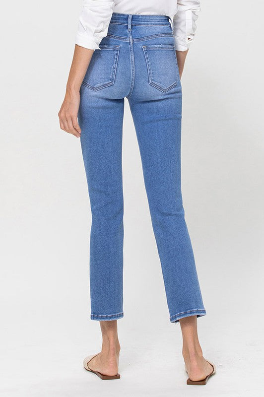 High Rise Stretch Crop Slim Straight (Online Only)