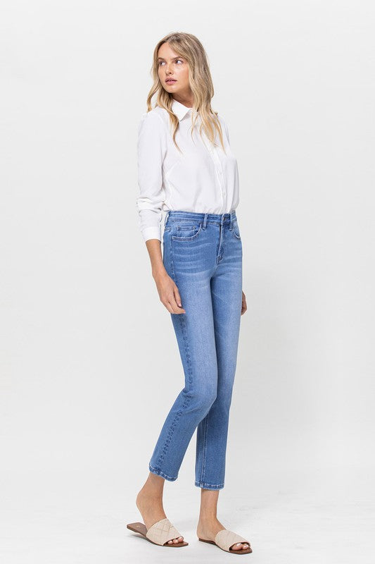 High Rise Stretch Crop Slim Straight (Online Only)