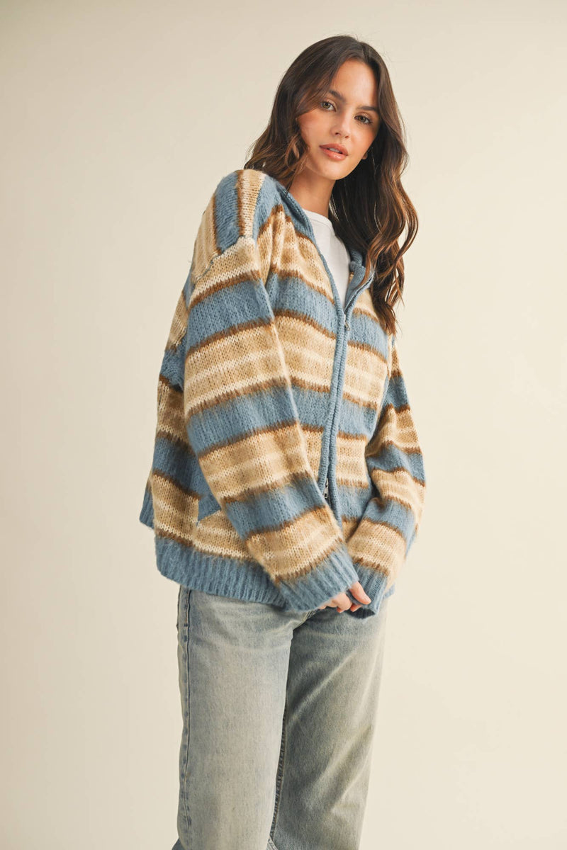 SWEATER HOOD ZIP UP JACKET