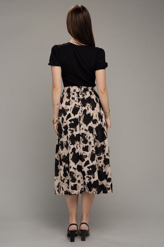 Floral Print Slit Skirt (Online Only)