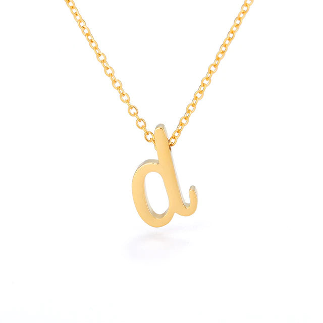 Stainless Steel Old English Letter Tiny Initial Letter Necklace