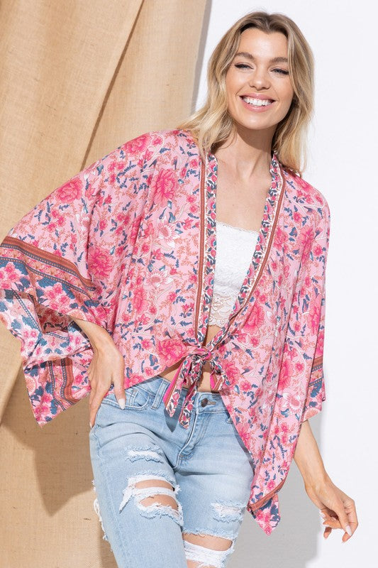 Light pink kimono cardigan best sale