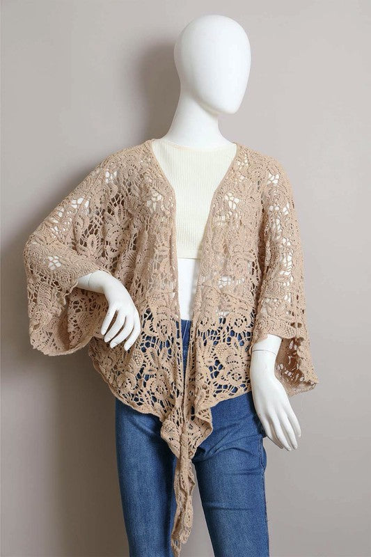 Crochet Floral Petal Kimono Wrap (Online Only/Ships from USA)