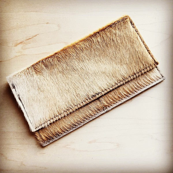 Hair-on-Hide Leather Wallet-Light Tan Brindle  (Online Only)