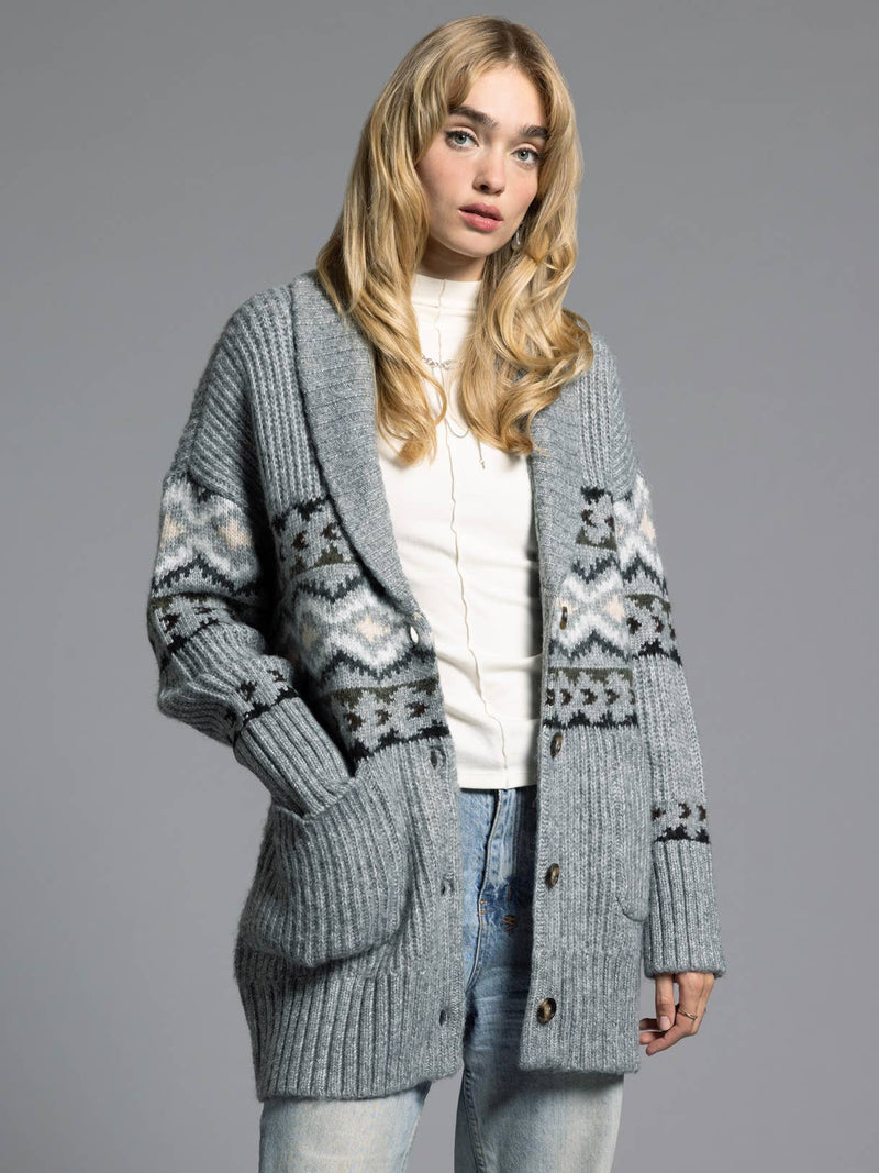 Shawl Lapel Cardigan - SPENCER CARDIGAN