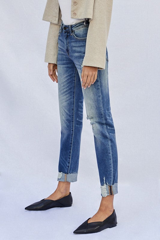 Raw Hem Boyfriend Jeans (Online Only/Ships from USA)