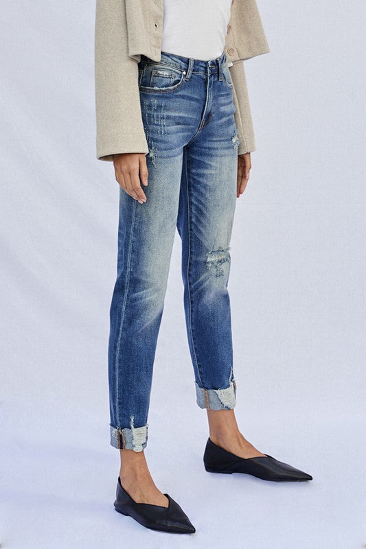 Raw Hem Boyfriend Jeans (Online Only/Ships from USA)