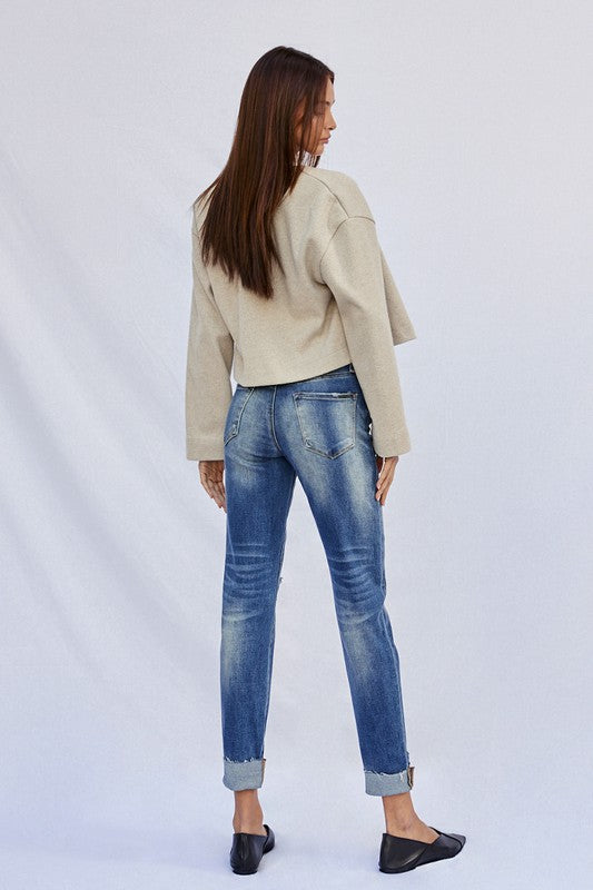 Raw Hem Boyfriend Jeans (Online Only/Ships from USA)