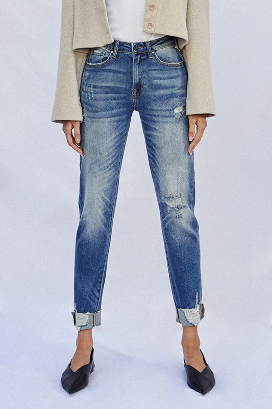 Raw Hem Boyfriend Jeans (Online Only/Ships from USA)