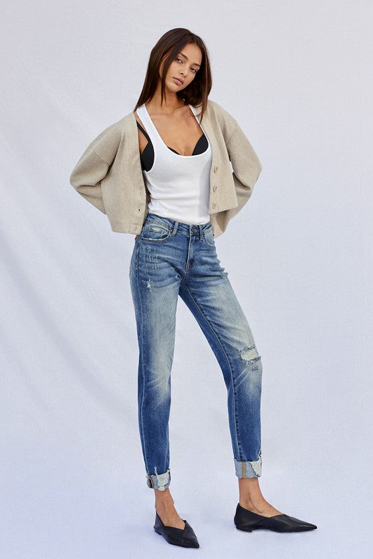 Raw Hem Boyfriend Jeans (Online Only/Ships from USA)