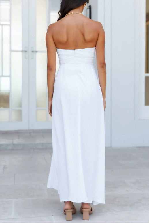 Ruched Off-Shoulder Maxi Dress  (Online Only/Ships from USA)