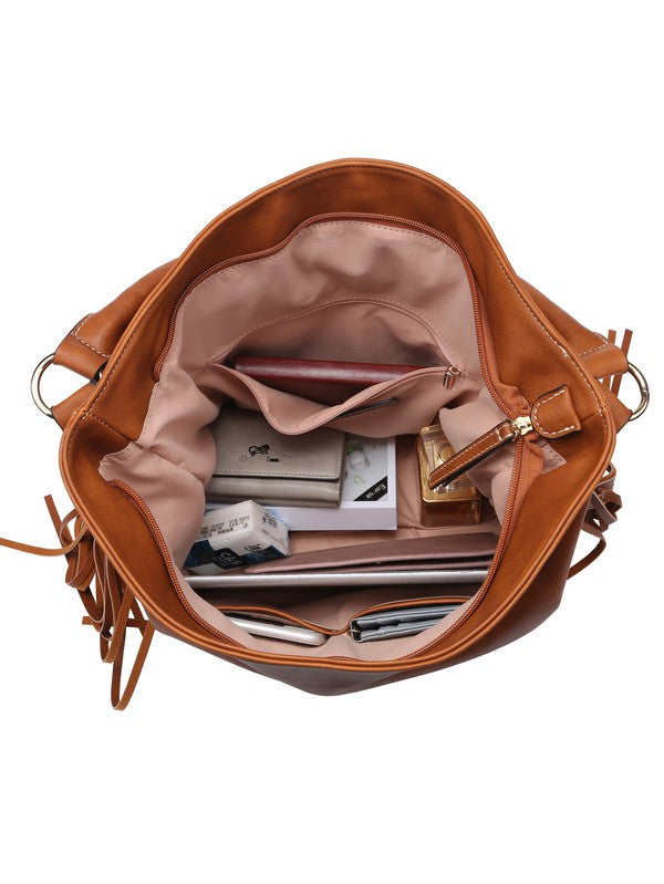 Hobo Bag with Fringe Tassels  (Online Only)