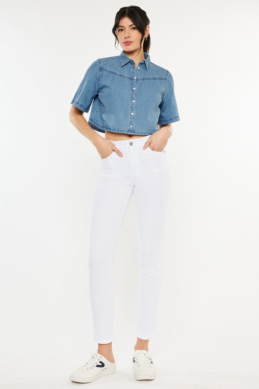 High Rise Ankle Skinny Jeans (Online Only/Ships from USA)