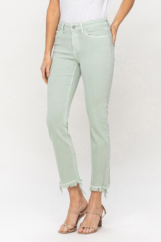 Mid Rise Crop Straight Jeans (Online Only/Ships from USA)