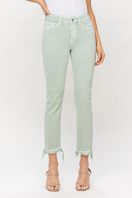 Mid Rise Crop Straight Jeans (Online Only/Ships from USA)
