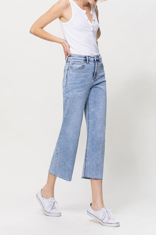 Super High Rise Crop Wide Leg Jeans (Online Only)