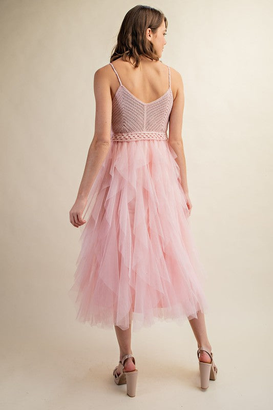 LOVELY TULLE MIDI CROCHET DRESS (Online Only/Ships from USA)