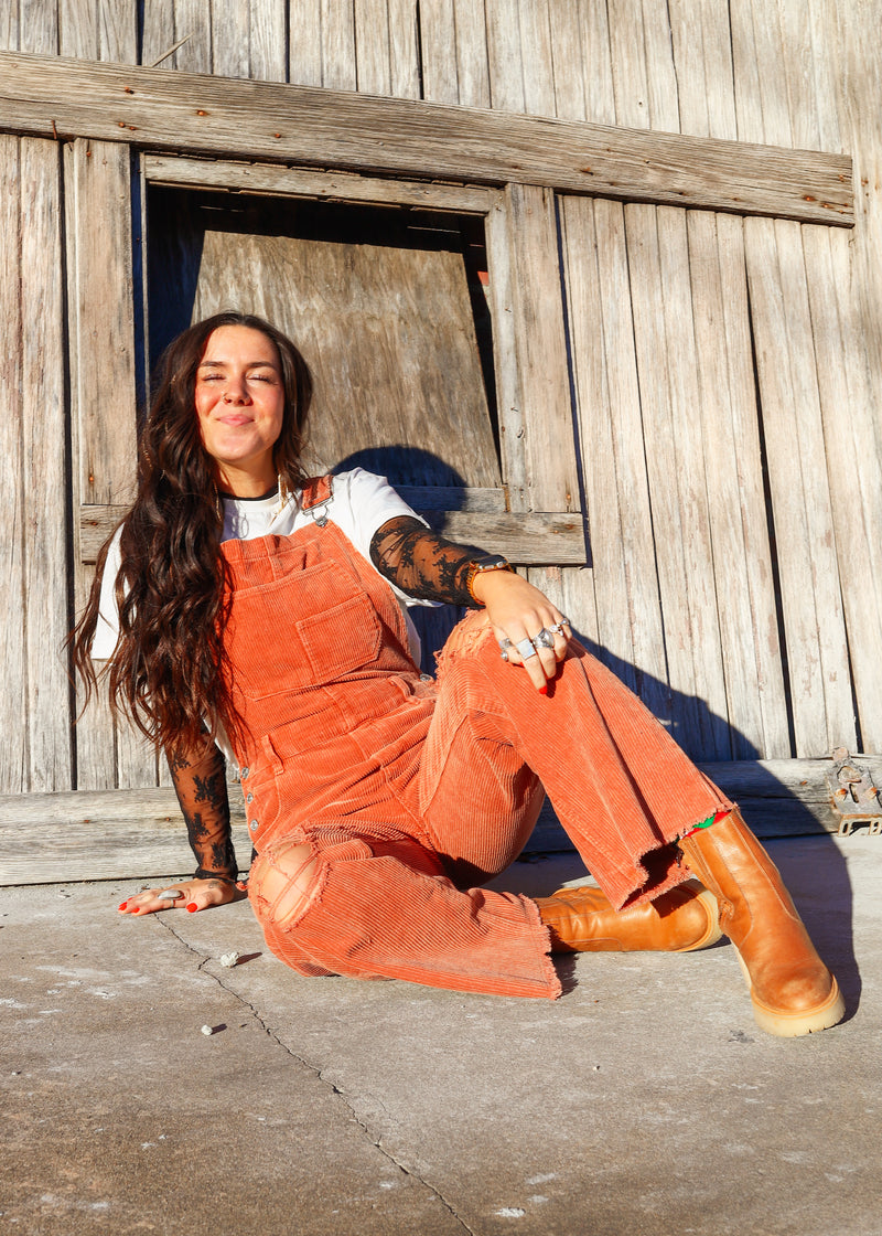 Vintage & Distressed Cord Overalls