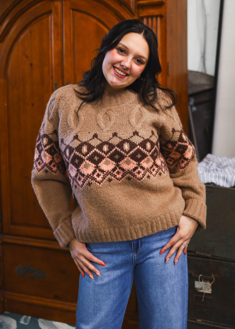 Cable Knit Fair Isle Sweater