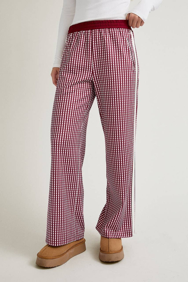 MID RISE SIDE STRIPE DETAIL TRACK PANTS