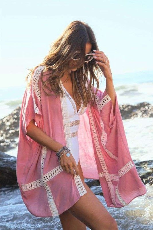 Printed Short Sleeve Kimono  (Online Only/Ships from USA)