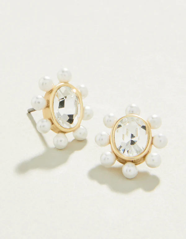 Queen Stud Earring Crystal Gold