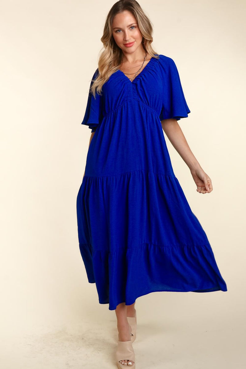 Tiered Babydoll Maxi Dress with Side Pocket (Online Only/Ships from USA)