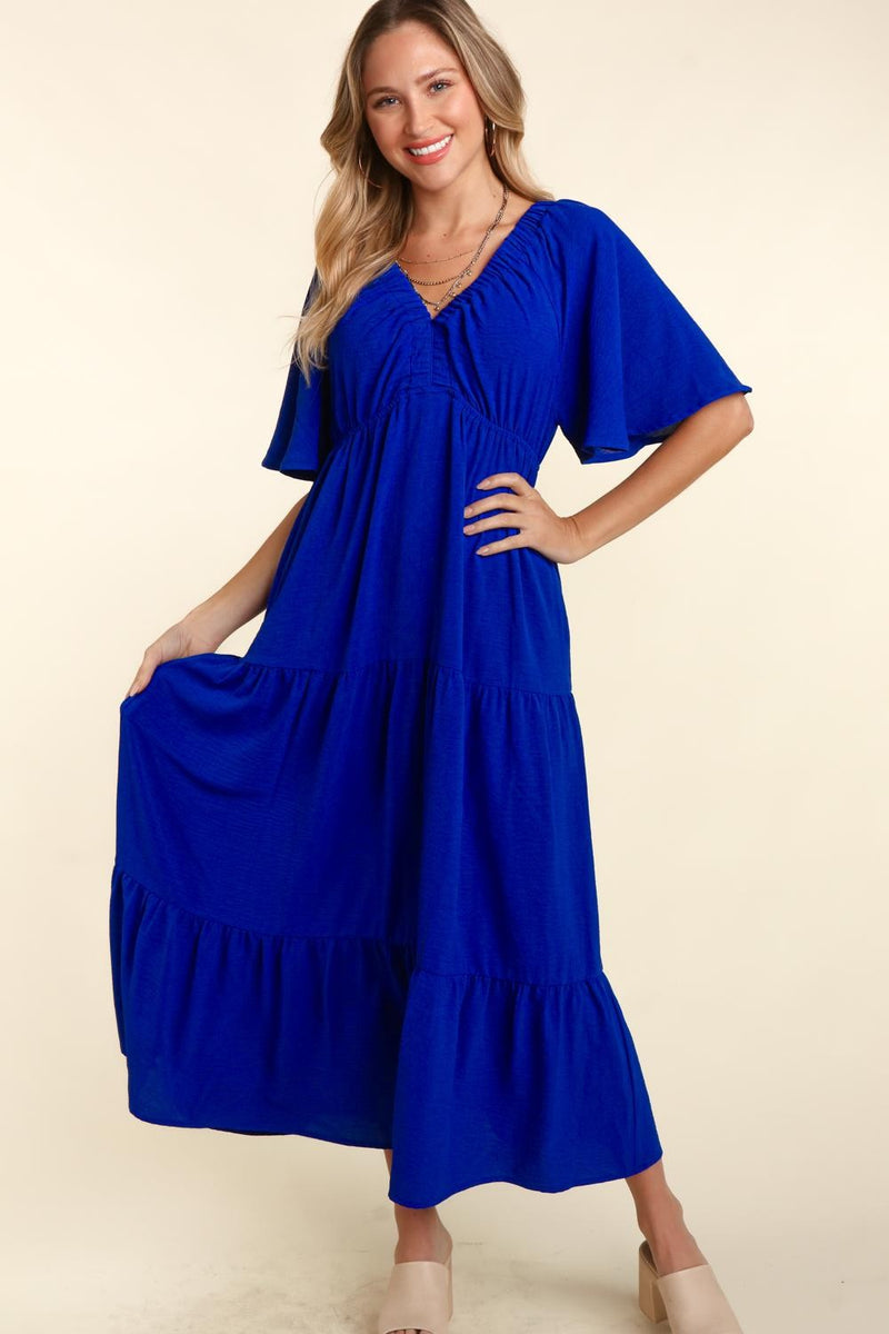 Tiered Babydoll Maxi Dress with Side Pocket (Online Only/Ships from USA)