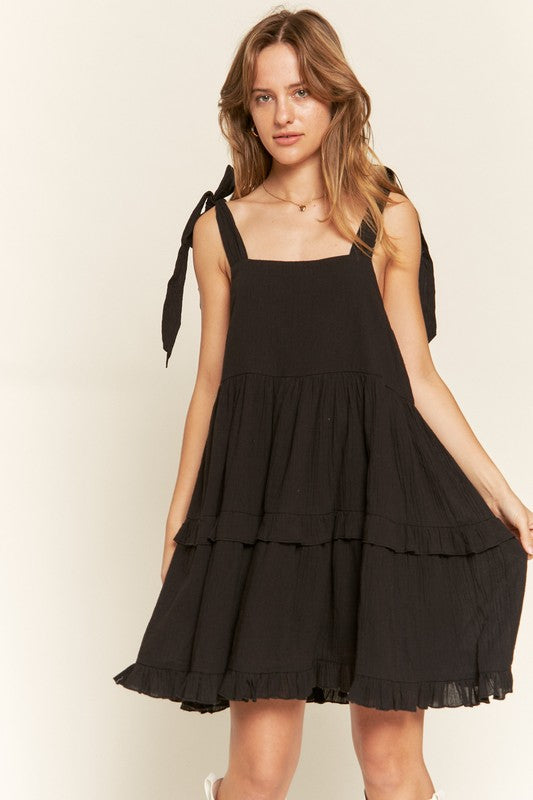 Square neck ruffle dress (Online Only /Ships from USA)