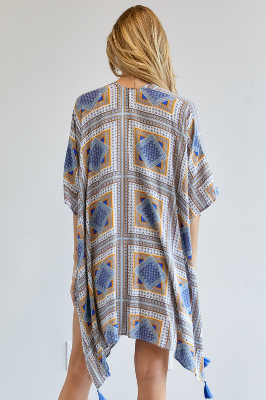 Printed Short Sleeve loose Kimono  (Online Only/Ships from USA)