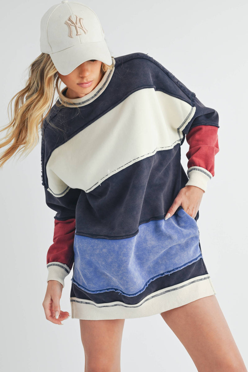 Rugby Color Block Stripe Sweatershirt