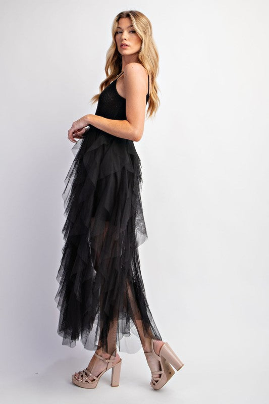 LOVELY TULLE MIDI CROCHET DRESS (Online Only/Ships from USA)