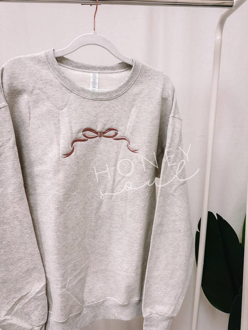 Embroidered Bow Sweatshirt