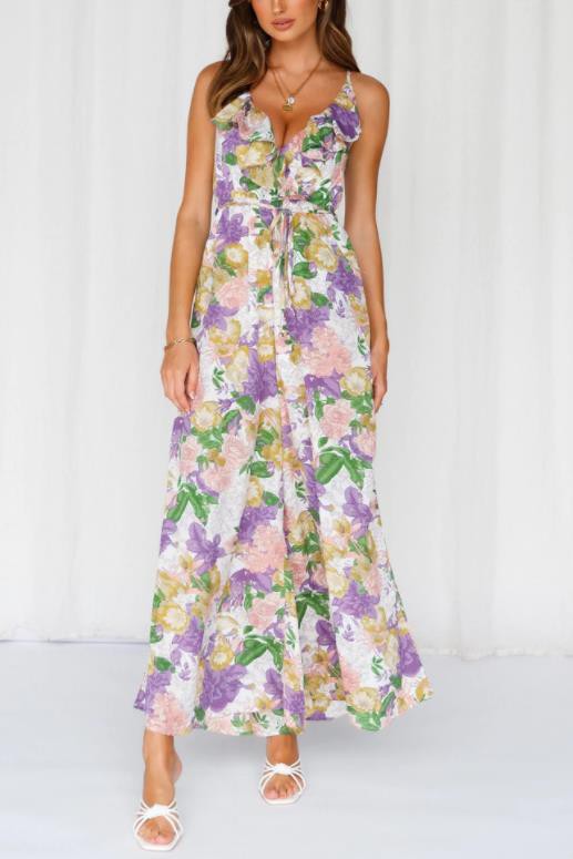 Floral Print Wide Leg Jumpsuit  (Online Only/Ships from USA)