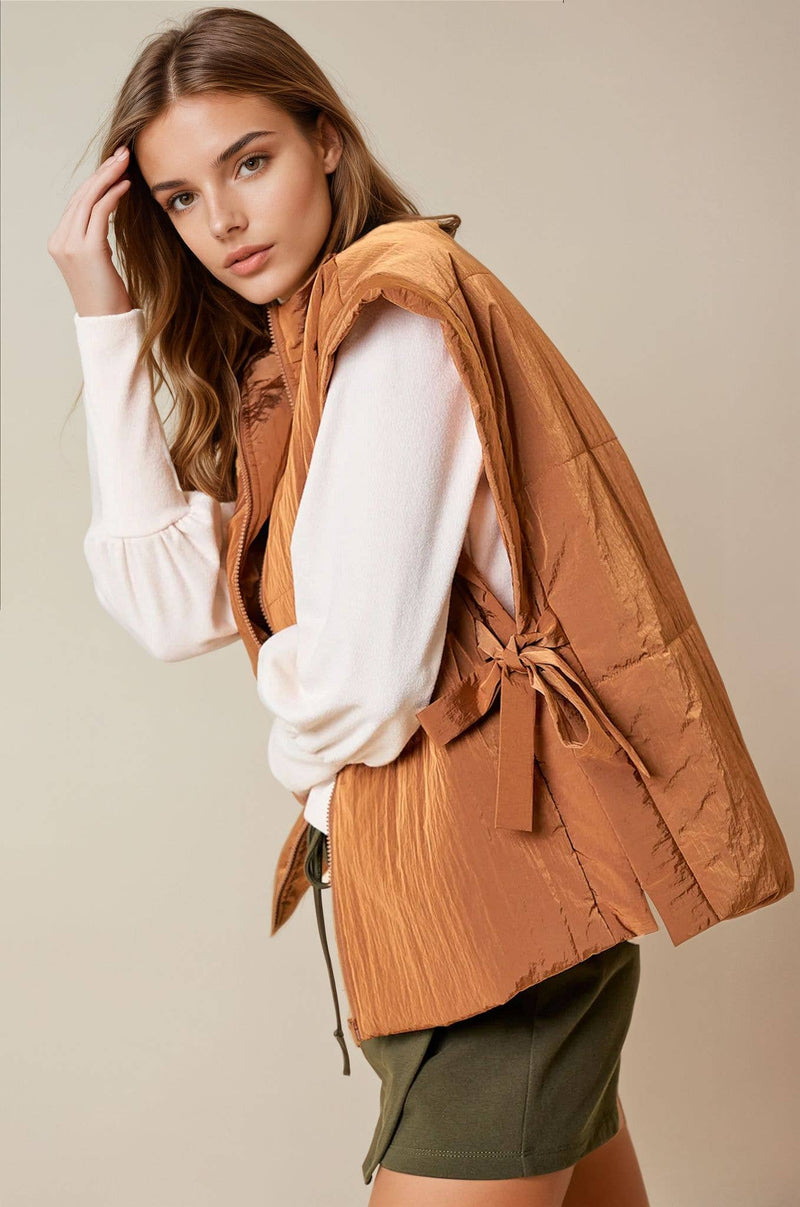 TIE SIDE PUFFER VEST