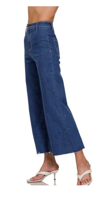 High Waist Wide Leg Straight Denim