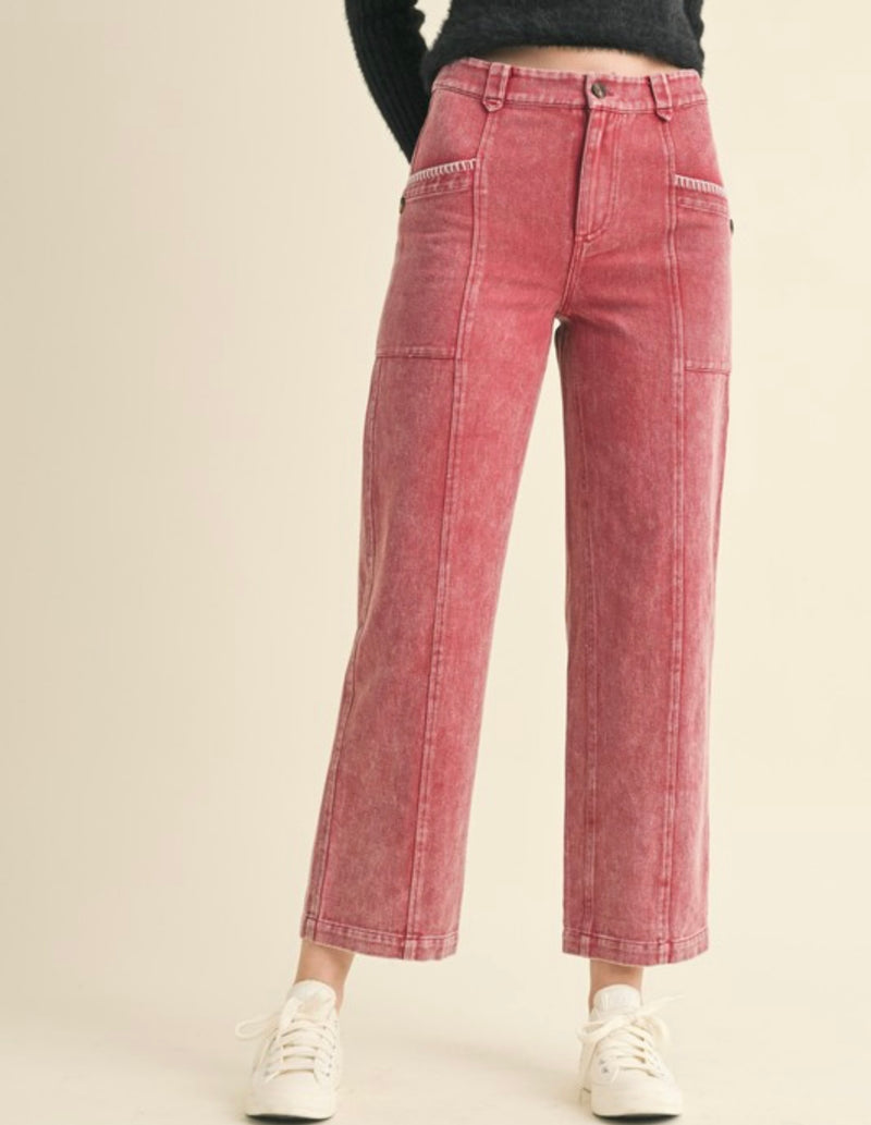 Scallop Stitch Straight Leg Denim