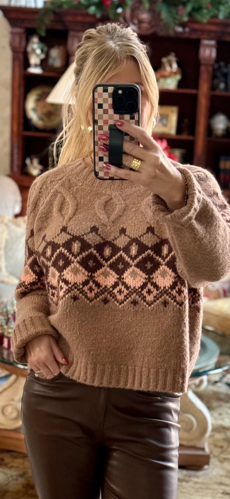 Cable Knit Fair Isle Sweater