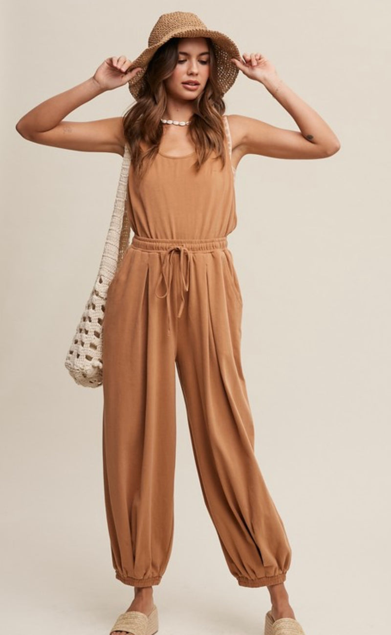 Tank and Jogger Pant Open Back Jumpsuit