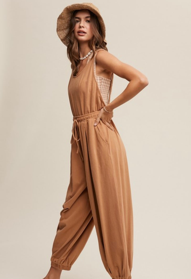 Tank and Jogger Pant Open Back Jumpsuit