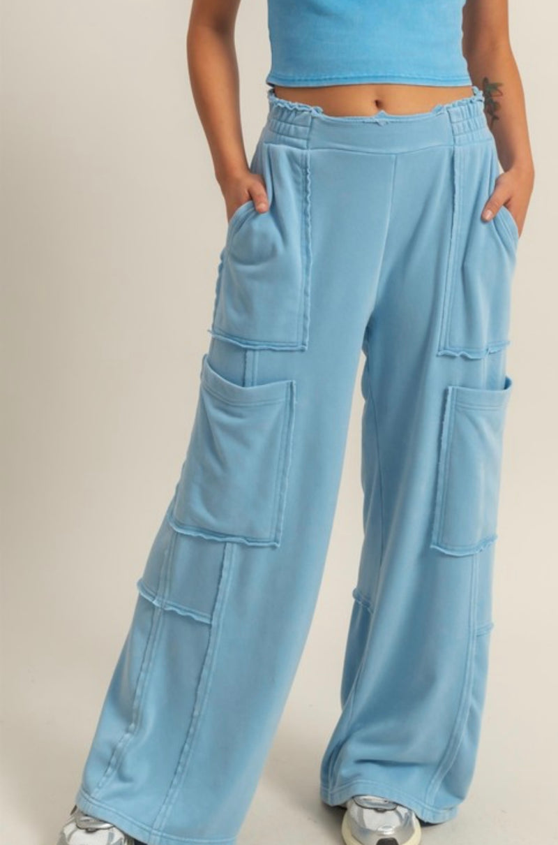 Blue Sky Cargo Knit Pants