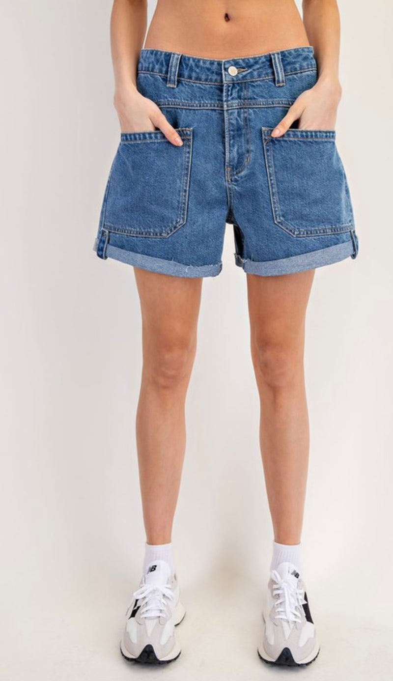 Patch Pocket Denim Short