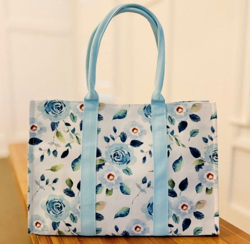 Bloom Blue Floral Couture Tote