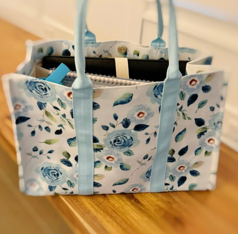 Bloom Blue Floral Couture Tote