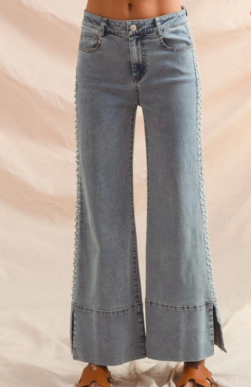 Queen of Pearls Mid Rise Denim